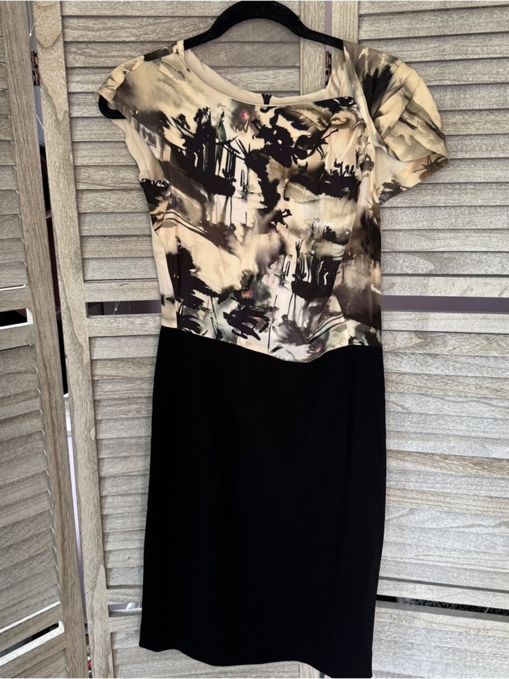 Max Mara Studio Silk Watercolor Sheath Dress Size 8